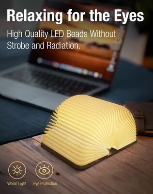 كتاب القراءة الشكل الضوء المتنقلة المخصصة ضوء الكتب LED ضوء كتاب قابلة للطي ضوء الكتب مع شحن USB الغطاء الخشبي ضوء ليلي